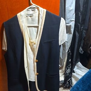 Giorgio Armani vintage Blue Vest with Cream shirt